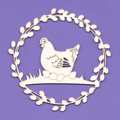 896 Tekturka -  Wianek z kurką G6