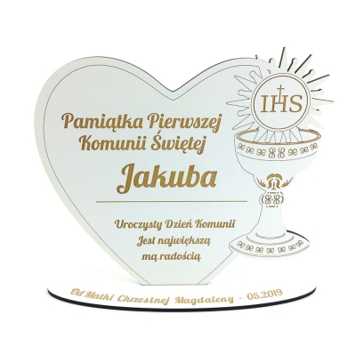 Pamiątka Pierwszej Komunii - SERCE HDF - Dedykacja 