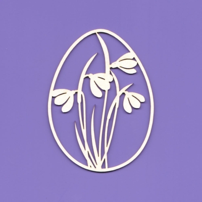 1012 Tekturka -  Wielkanocne jajko z przebiśniegami  G4