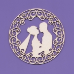 1019 Tekturka - Wedding Day - Ramka z parą - G8