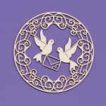 1020 Tekturka - Wedding Day - Ramka z gołąbkami 1