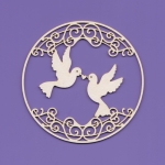 1026 Tekturka - Wedding Day - Ramka z gołąbkami 2 - G8