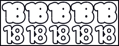 J074-18  - Cyfra 35mm - 2D - 5szt 