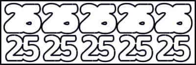 J074-25  - Cyfra 35mm - 2D - 5szt  