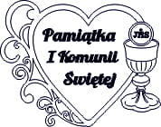J079 - Pamiątka I Komuni Świętej – serce kielich hostia - grawer