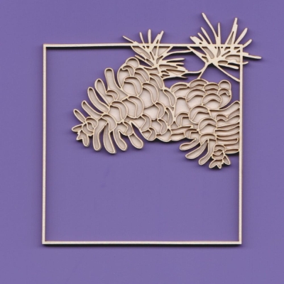 1059 Tekturka - Ramka z szyszkami 01 - dwuwarstwowa - G13