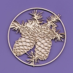 1060 Tekturka - Ramka z szyszkami 02 - dwuwarstwowa - G15