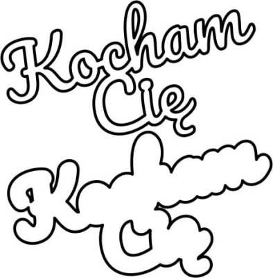 J124 - Napis - Kocham Cię - 2D