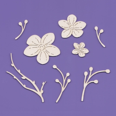 850A Tekturka napis -  Kwiatki i gałązki   G10