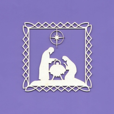 956 Tekturka - Świąteczna ramka - Święta rodzina G5