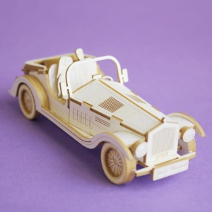 1402 Tekturka - Samochód Ślubny - Retro 3D 