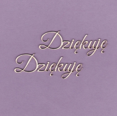 436 Tekturka napis - Dziękuję 2 szt. - G3