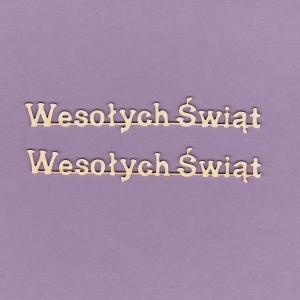 063i Tekturka - Napis Wesołych Świąt - 9 cm - 2 sztuki - G5