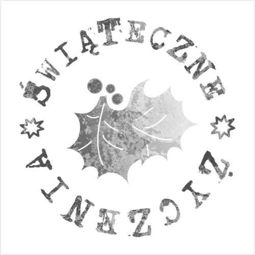 Stempel okrągły vintage - Świąteczne życzenia