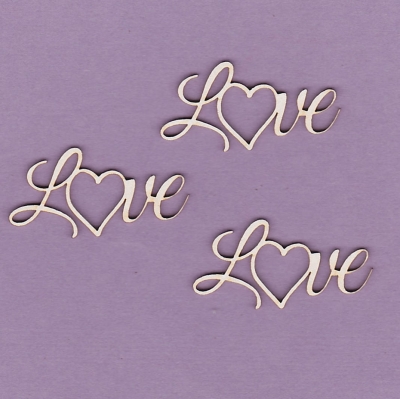 219 Tekturka napis - Love  - 3 szt. - G4
