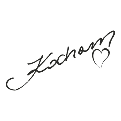 013 Stempel napis -  Kocham z sercem