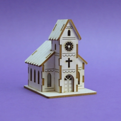 1348 Tekturka -  Zimowy kościół 3d