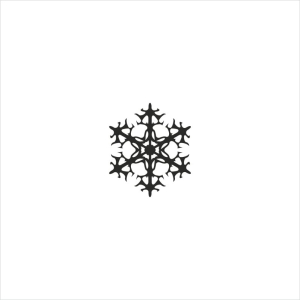 010 Stempel okrągły vintage - Śnieżynka mała
