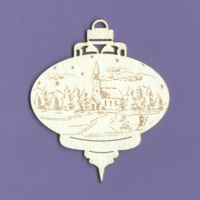 1120 Tekturka - Bombka - Zimowy pejzaż - G6