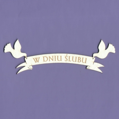 575 Tekturka - Ślubna szarfa z gołąbkami- G4