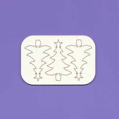 134 Tekturka - Choinka z gwiazdą - 3 szt. - G3