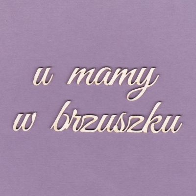 308 Tekturka napis - u mamy w brzuszku - G3